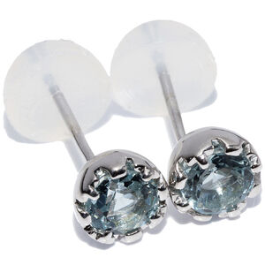 LuxUness K18WG Aquamarine Earrings Metal Earrings